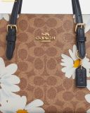 Túi Xách Coach Mollie Tote Bag 25 In Signature Canvas With Floral Print - CZ592 - Nâu Logo 