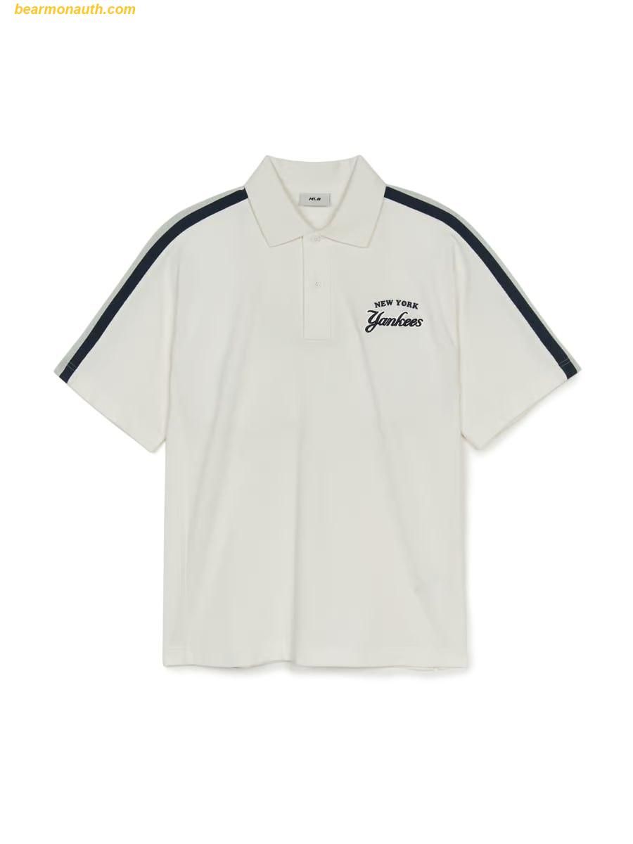 【MLB】 Varsity Sportive Overfit Collar T-Shirt /追跡付 Áo Polo MLB Varsity Sportive Overfit Collar T-Shirt New York