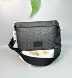  Túi Đeo Chéo Coach District Crossbody Bag In Signature Canvas Màu Đen Logo CV761 