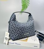  Túi Đeo Chéo Michael Kors MK Ember Small Logo Jacquard Messenger Bag - Xanh Navy Size 22cm 