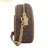  Túi Đeo Chéo Michael Kors MK Jet Set Charm Small Pebbled Leather Crossbody Bag Màu Nâu Logo 