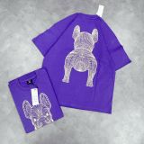  Áo Phông Lifework Biglogo Màu Tím in Chó Trắng (SKU: Lw225Ts99) 