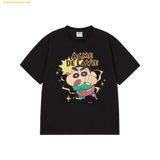  Áo Phông ADLV Crayon Shinchan Action Kamen Shinchan Short Sleeve T-Shirt Màu Đen 
