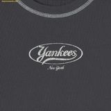  Áo Crop MLB Women's Vintage Graphic Slim Crop T-Shirt NY (Charcoal Grey) 3FTSN0243-50CGS - Đen 