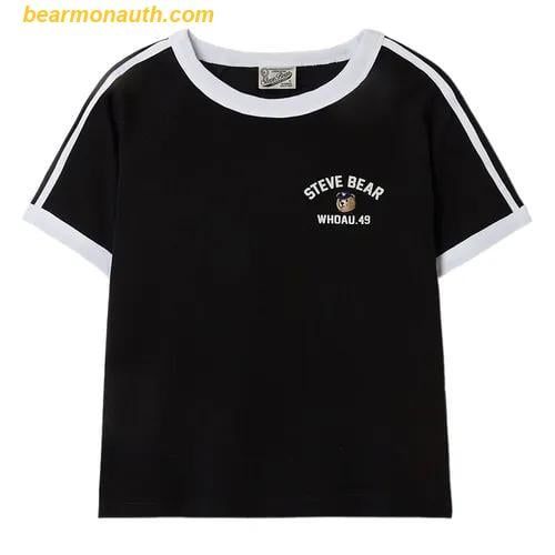  Áo Phông WHOAU Steve Track Line Ringer WHRAF3753F Tshirt Màu Đen 