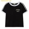 Áo Phông WHOAU Steve Track Line Ringer WHRAF3753F Tshirt Màu Đen