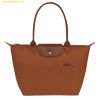 Túi Xách LongChamp Le Pliage Green M Tote Bag Cognac - Recycled Canvas