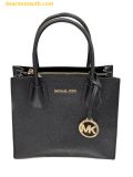  Túi Xách Michael Kors MK Mercer Medium Black Pebble Leather Messenger Crossbody Handbag 