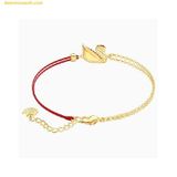  Vòng, lắc tay SWAROVSKI Iconic Swan Bracelet, Red, Gold-Tone Plated 