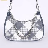  Túi Đeo Vai Michael Kors MK Cora Medium Sequin Check Zip Pochette with Strap Navy 