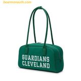  Túi Đeo Vai MLB Varsity Jacquark Square Shoulder Bag Cleveland Guardians Green 3ABQL014N-45GNS 