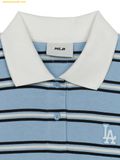  Áo Polo MLB Women's Varsity Stripe Crop Collar T-Shirt New York Yankees 3FPQV0253-07SBL màu xanh 