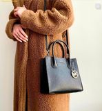  Túi Xách Michael Kors MK Mercer Medium Black Pebble Leather Messenger Crossbody Handbag 