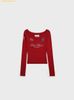 Áo Tay Dài Bad Blood Saint Blood Off Shoulder Top w-tee25-018 - Đỏ