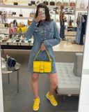  Túi Đeo Vai Michael Kors MK Colby Medium Leather Shoulder Bag Màu Vàng 