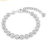  Vòng Tay, Lắc Tay Swarovski Imber Tennis bracelet Round cut, White, Rhodium plated 5682666 