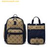 Balo MLB Jacquard Monogram 3PCS Bookshelf Set Gồm Balo + Tote 7ABKMD35-43NYS - Nâu