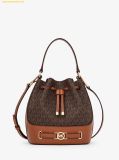  Túi Đeo Chéo Michael Kors MK Reed Medium Bucket Crossbody Bag Nâu Logo 