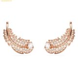  Khuyên tai SWAROVSKI Nice stud earrings Feather, White, Rose gold-tone plated lông vũ 