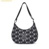 Túi Đeo Vai MLB Monogram Jacquard Hobo Bag 3ABQL023N-50BKS Màu Đen