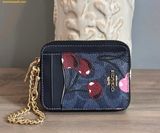  Ví Thẻ Coach Zip Card Case In Signature Canvas With Cherry Print 