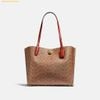 Túi Tote Coach Willow Tote Bag In Signature Canvas Nâu Logo