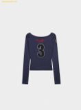  Áo Tay Dài Bad Blood Saint Blood Off Shoulder Top Navy w-tee25-019 