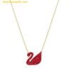 Dây cổ, dây chuyền SWAROVSKI Iconic Swan Pendant, Red, Gold-Tone Plated