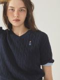  Áo Sweater WHOAU Steve V-neck Short Sleeve Sweater Cổ Tim WHKAF2402F Màu Xanh Navy 