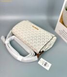  Túi Đeo Chéo Nữ Michael Kors MK Medium Logo Convertible Crossbody Bag Màu Trắng 