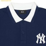  Áo Polo MLB Overfit Varsity New York Yankees 3APQV0143-50NYS Màu Xanh Navy 