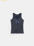  Áo Ba Lỗ Bad Blood Rusty Denim Tank Top Blue - w-tnk25-007 