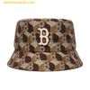 Mũ Bucket MLB Cube Monogram Bucket Hat New York Yankees - Màu Nâu Đậm 3AHTM212N-43BRD