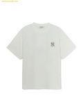  Áo Phông MLB Vintage Monogram Big Lux Overfit Short Sleeve T-Shirt New York Yankees 3ATSM0754-50IVS Màu Trắng 