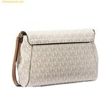  Túi Đeo Chéo Nữ Michael Kors MK Medium Logo Convertible Crossbody Bag Màu Trắng 