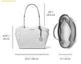  Túi Tote MICHAEL KORS Jet Set Large Chain Shoulder Tote Bag Màu Trắng Logo 