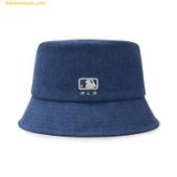  Mũ Bucket MLB Unisex Cursive Lettering Denim Bucket Hat LA Dodgers  3AHTVD14N-07INS - Xanh Đậm 