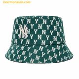  Mũ Bucket MLB Bucket Monogram Boston Red Sox 3AHTFF02N-50GND Màu Xanh Green 