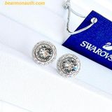  Khuyên Tai SWAROVSKI Angelic stud earrings, Round cut, White, Rhodium plated SKU 1081942 