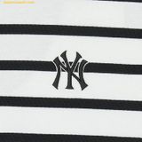 Áo Polo MLB Short Sleeves Logo Polos Varsity New York Yankees 3FPQV0143-50IVS Màu Trắng Kẻ Sọc 
