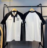 Áo Polo zip New Era Màu Trắng Tay Đen 