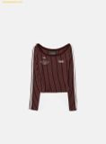  Áo Tay Dài Bad Blood Classic Logo Off-Shoulder Top - w-tee25-008 - Đỏ Đô 