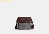  Túi Đeo Chéo Coach Sullivan Flap Crossbody Bag In Signature Jacquard Màu Nâu Logo 