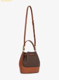  Túi Đeo Chéo Michael Kors MK Reed Medium Bucket Crossbody Bag Nâu Logo 