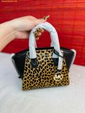  Túi Xách Michael Kors MK Avril Extra-Small Cheetah Print Calf Hair and Leather Satchel  Đen Da Beo 