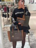  Túi Tote Michael Kors MK Logo Tote Bag Màu Nâu Logo 