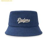  Mũ Bucket MLB Unisex Cursive Lettering Denim Bucket Hat LA Dodgers  3AHTVD14N-07INS - Xanh Đậm 