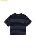  Áo Crop MLB Women's Varsity Stripe Crop Short Sleeve T-Shirt New York Yankees 3FTSV0353-43NYS 