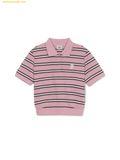  Áo Crop Polo MLB Women's Varsity Stripe Crop Collar T-Shirt Boston Red Sox 3FPQV0253-43PKM 