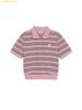 Áo Crop Polo MLB Women's Varsity Stripe Crop Collar T-Shirt Boston Red Sox 3FPQV0253-43PKM